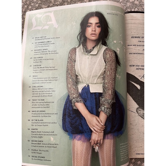 Vintage Lily Collins Cover - LA Times Magazine - The Fashion Issue March 2012 - Picture 2 of 13